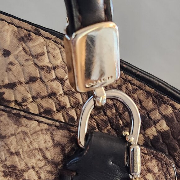 Euc Coach Minetta Snakeskin Embossed Leather Shoulder Bag Satchel - Picture 11 of 14